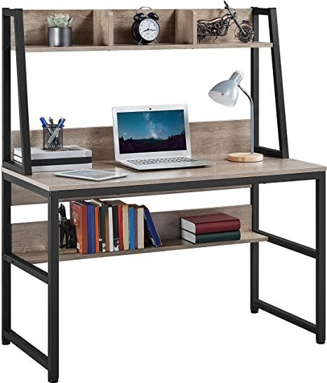 مكتب مودرن بني برف علوي ورف سفلي للديكورات والتخزين 